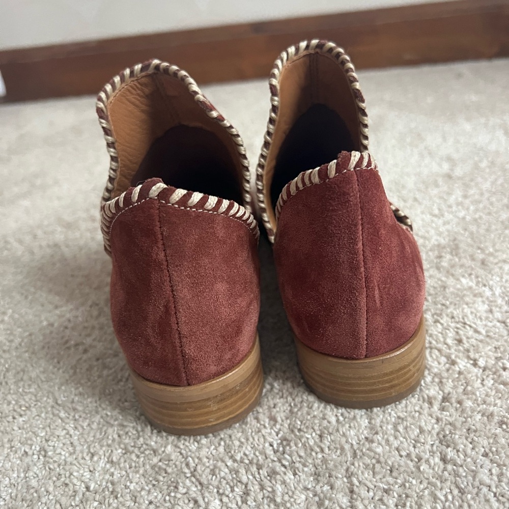Sundance Suede Ankle Booties-  Burgundy - Italian Made size 37 (7) - Picture 7 of 10